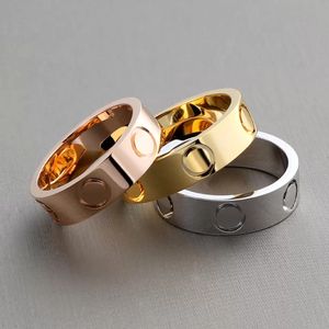 Diamond Wedding Gems Crystal Brand Copy Gold Sier Ring Finger Band Engagement RVS Designer t-ringen voor dames Groothandel Sieraden