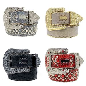 Cinturón de hebilla ancha de diamante para mujeres Hombres Vintage Correa de calidad superior de calidad