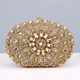 Bolso de mano de lujo con diamantes para mujer, bolso de noche con cristales para boda, monedero de bolsillo para teléfono móvil, billetera femenina para fiesta, regalo de calidad 240110