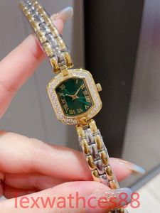 Reloj Diamond para mujer con diamantes, esfera pequeña con brillo dorado y plateado de 21 mm, reloj de diamantes de lujo
