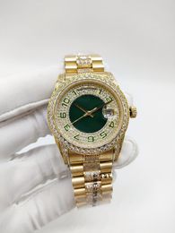 Diamant dames polshorloges gouden roestvrijstalen riem 40 mm automatische mechanische beweging heren horloges minnaar paren ontwerper mode man horloge lady polshorloge