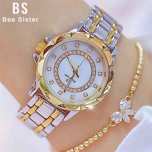 Diamond Dames Horloge Luxe Merk Elegante Dames Horloges Rose Gold Clock Polshorloges voor Dames Relogio Feminino 210527