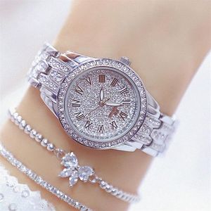 Diamant femmes montre strass dames Bracelet en argent montres horloge montre-Bracelet en acier inoxydable bijoux 2329