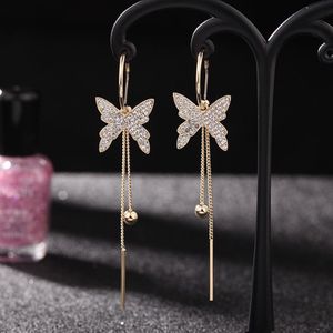 Diamanten zirkonia vlinder kwast oorbellen mode luxe ontwerper ronde clip op oorbellen sieraden voor vrouw meisjes geschenken s925 si2518