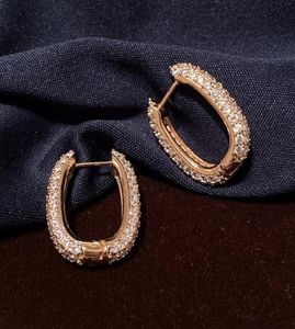 Diamond Zirconia Circular Small Boucles d'oreilles Fashion Clip de créateur de luxe sur les boucles d'oreilles bijoux pour filles Boîte-cadeau Femmes Silver pos4934421