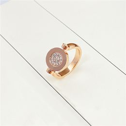 Diamondring titanium acero plateado anillo de amor para hombres y mujeres joyas de oro rosa para amantes anillos de pareja regalos regalos de oro americanos anillos de cristal