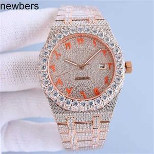 Diamants AP Watch Apf Factory Vvs Iced Out Moissanite Peut passé Test Diamants de luxe Mouvement à quartz Saphir glacé Zircone Bracelet en verre saphir mécanique LM1F3