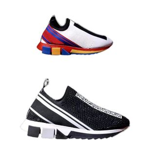 Diamantes Zapatos casuales mujer Cuero de viaje Banda elástica zapatilla de deporte dama de la moda Diseñador plano Zapatillas de correr Letras mujer plataforma de zapatos hombres gimnasio zapatillas de deporte tamaño 35-45