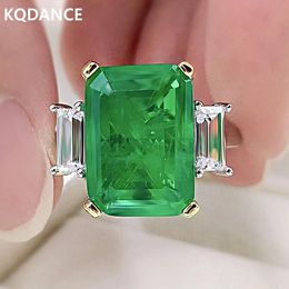 Diamants Kqdance 100% Sterling Sier avec pierre verte Lab 10ct diamant pierres précieuses bague émeraude cadeaux de mariage femme bijoux fins
