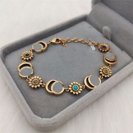 Diamants hommes breloques bracelets pour femme animaux forme fleurs marguerite lettres décoration Pulsera bijoux couleur or concepteur