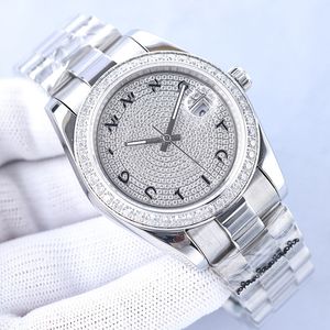 diamanten herenhorloges horloge mechanisch uurwerk polshorloge 42 mm roestvrijstalen band saffier waterdicht ontwerp voor mannen diamanten bezel