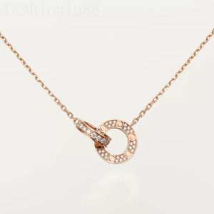 Diamanten ketting vergulde gouden kettingen voor lady party mode mannen esthetische legering materiaal veilig mooie aantrekkelijke hanger liefde ketting populaire E23