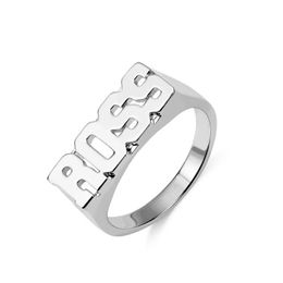 Diamants Personnalisé Hip Hop Nom Bague Année 2020 Unisexe Plaqué Or Rose Numéro Personnalisé Mot Bague Joli Cadeau De Mode pour Hommes Femmes