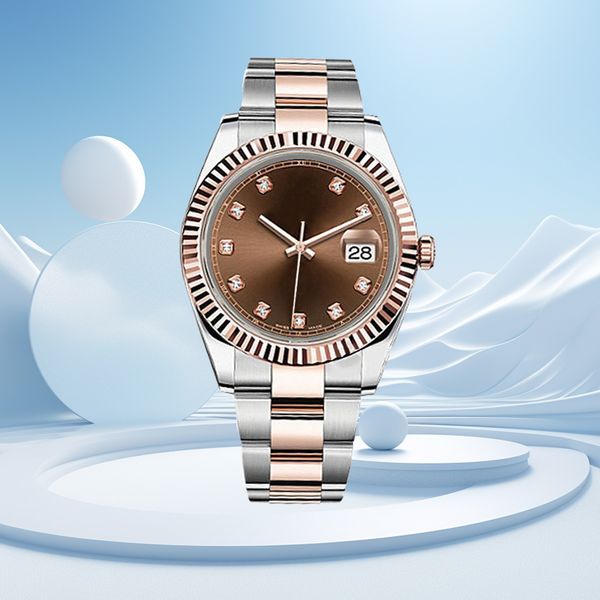 Reloj de diamantes 41 mm Nuevos relojes para hombre Relojes de lujo Moda Esfera negra con calendario Bracklet Cierre plegable Datejust Reloj mecánico para hombre relogio masculino