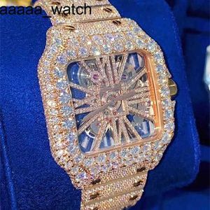 Montre à diamants 6nsq Carters pour hommes, montre-bracelet Moissanite Mosang Stone, personnalisation peut passer le TT du mouvement mécanique automatique pour hommes, étanche C7 A17cdzu9as cy