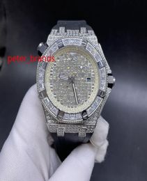 Diamonds Watch Mens Automatic Mechanical Watches 40mm with Diamondstudded Steel 904L Sapphire Rubber Watchband Business Wristwatc8564182