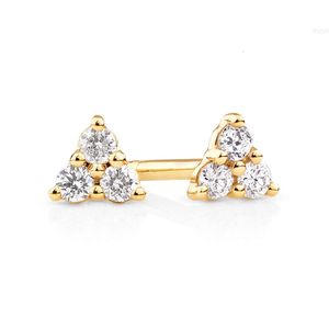 Mini boucles d'oreilles à tige Diamondx avec diamants cultivés en laboratoire de 0,08 carat en or jaune 14 carats