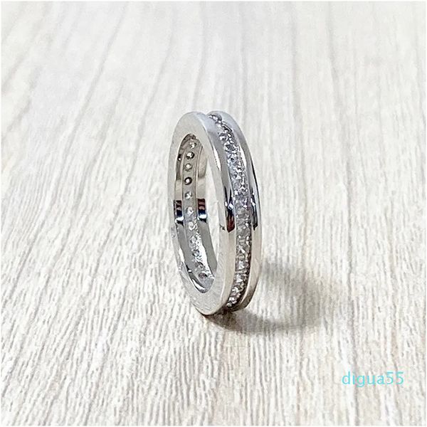 Diamonique Simulé Diamant Bagues 18k Or Blanc Plaqué Alliance Taille 6 7 8 Love Forever bague Accessoires Avec Bijoux