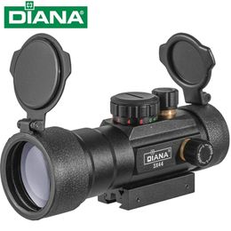 DIANA 3X44 rouge vert point vue portée optique tactique lunette de visée ajustement 11/20mm Rail fusil portées chasse