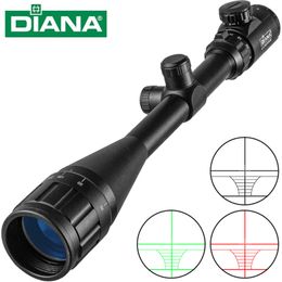 Diana 6-24x50 AoE Tactics Rifle Scope Green Red Dot Light Sniper Gear Jacht optisch zicht spottende scope