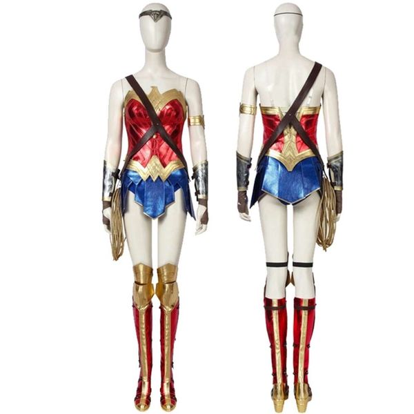 Diana Halloween Prince Cosplay Wonder Girl Costume Femmes adultes Femme Red Party Full accessoires avec chaussures