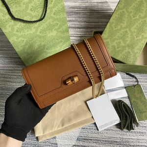 Diana portemonnee ontwerper schoudertas dames lederen tassen 5a topkwaliteit ketting portemonnee met geschenkdoos243Z