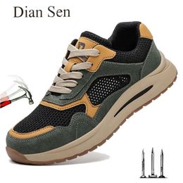 Diansen Mens Safety Chaussures Summer Mesh Lightweight Bothing Boots de protection non glissante Boots de protection sans glissement 240409