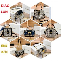 Diaolun echte lederen cowhide-serie high-end en modieuze damestas, single schouder draagbare crossbody tas 80% fabrieksgroothandel