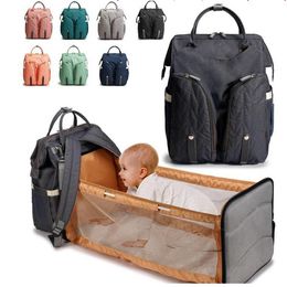 Luiertas rugzak met veranderende station opvouwbare reizen ourdoor opbergvakbakken voor mama papa waterdichte Oxford baby wieg bags