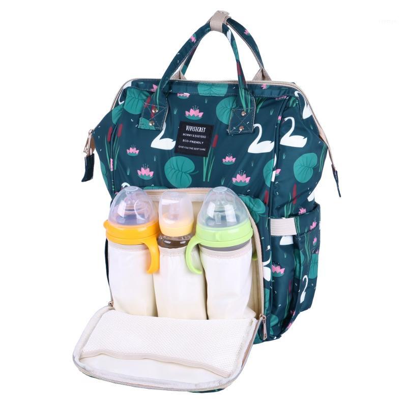 DIAPER Väska rese mamma ryggsäck moderskap blöja byte påsar stor kapacitet vattentät ammande våt svan för baby vård!