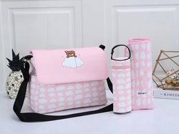 Luiertas Waterdicht Mama luiertas Baby Rits bruin geruite print Verkoop Rugzak Messenger Luier Stapel draagtas Grote capaciteit Mode driedelige set