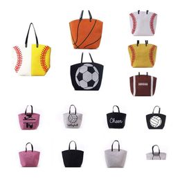 Bolsas de pañales 21 Estilos Bolsa de lona Béisbol Tote Deportes Casual Softball Fútbol Fútbol Baloncesto Algodón M1379 Drop Delivery Baby Kid Dhfb0