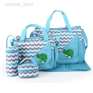 Bolsas de pañales 5 unids/set nueva moda bolsa de mamá bolsas de pañales de bebé bolsa de pañales de maternidad mamá bebé cuidado cochecito bolsa organizador HKD230706