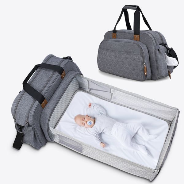 Sacs à couches bébé berceau multifonctionnel portable pliable sac à couches mère voyage bébé berceau extérieur matelas à langer 230601