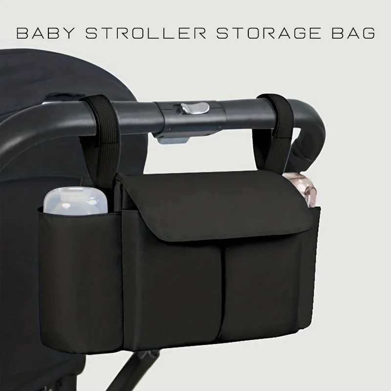 Bolsas de fraldas carrinho de bebê Bolsa de carrinho de bebê Mamãe de grande capacidade de viagem Rack de garrafa Rack de bebê Acessórios para carrinho de bebê Y240515