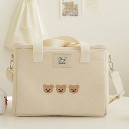 Luiertassen Geborduurde Beer Isolatie Mommy Bag Multifunctionele Moeder Kids Bag Go Out Messenger Carriage Mommy Bag Baby Care Organizer 230602