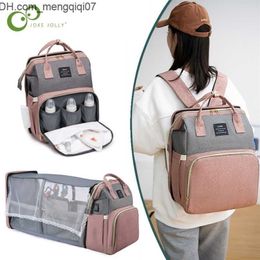 Bolsas de pañales Bolsa de mamá plegable Cama de cuna portátil ligera Mochila de bebé de gran capacidad Mujer Mamá Outting Bolsa Feminina DDJ 220726 Z230701