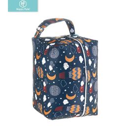 Sacs à couches Happyflute Baby Diaper Wet Sac Nappy Changement poussette accrochée Organisateur Maman Sac 2 couches Sac lavable à poul D240429