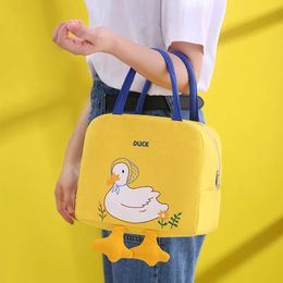 Sacs à couches enfants Portable isolé thermique pique-nique nourriture mignon jaune canard sac à déjeuner boîte fourre-tout frais pochette isotherme pour enfants 231007