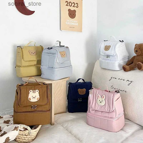 Bolsas de pañales Estilo coreano Mochila portátil para mamá Almacenamiento Bolsa de pañales de maternidad Organizador de pañales Bolsa aislada para botella de leche para el cuidado del bebé L240305