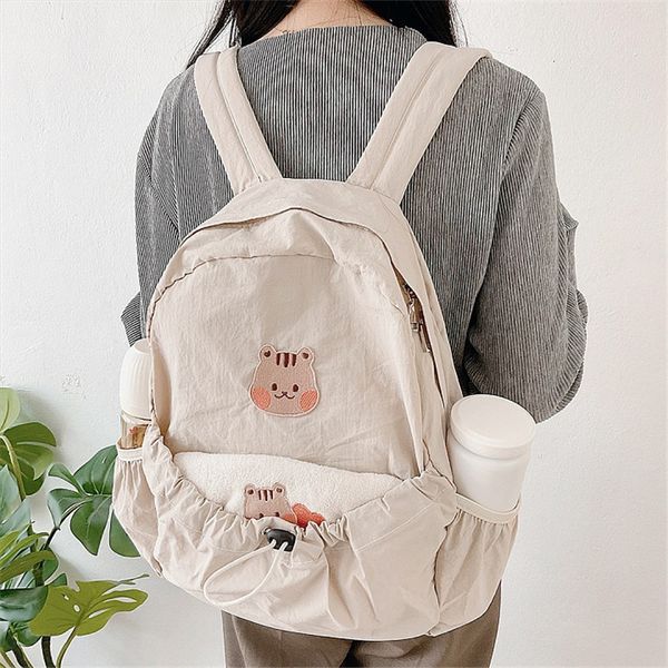 Bolsas de pañales Mochila coreana para bebés Bolsa de gran capacidad Portátil Oso de dibujos animados Viaje Hombro Mamá 230726