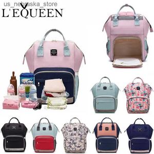 Sacs à couches Lequeen Fashion Maman enceinte femme enceinte petite marque de couchage marque grande capacité Baby Sac de voyage Sac à dos Baby Care Sag Q240418