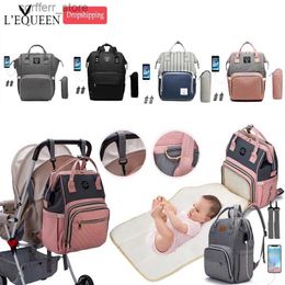 Sacs à couches LeQueen Mummy Sac à dos Sacs à couches pour bébé multifonctionnelles avec crochets USB de grande capacité Mommy Nappy MATERNITY Backpacks LPJ01 L410