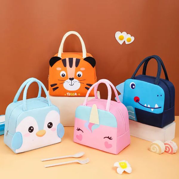 Bolsas de pañales Bolsa de almuerzo Dibujos animados Animal Estéreo Almacenamiento 3D para niños Caja de picnic al aire libre Hangbag Aislamiento Impermeable Niños Tote 231007