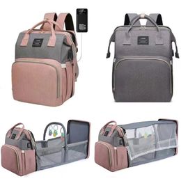 Sacs à couches maman bébé couches sac à dos matelas à langer ombre moustiquaire USB charge poussette poche suspendue jouets gratuits 230601