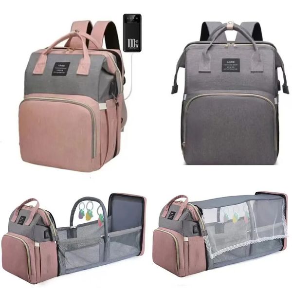 Bolsas de pañales Mamá Mochila ForStroller Impermeable Gran capacidad Viaje Cuna Cama Cuna para bebé Pañal portátil plegable 231207