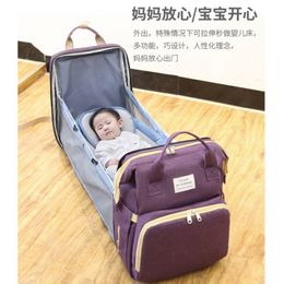 Luiertassen Mommy Bag Verbeterde versie van de multifunctionele rugzak Korea Ins Grote capaciteit Opvouwbare wieg Draagbare reistas 230712