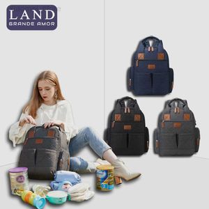 Bolsas de pañales Mamá Bolsas de pañales Mochila de gran capacidad Mamá Moda Conveniente Bolsas de pañales de viaje Bolso Bolsas de maternidad multifunción HMB01 HKD230706