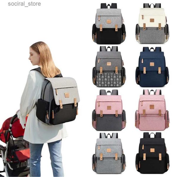 Bolsas de pañales Bolsas de pañales para mamá Mochilas para pañales de viaje de gran capacidad con cambiador Prácticas bolsas para lactantes para bebés Actualizado MPB86L240305