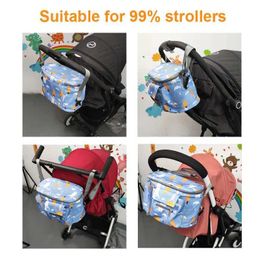 Bolsas de pañales bolsas de mamá bolsas de pijama de pijamas multifuncionales impermeables bolsas de pañales de viaje para madres y bebés accesorios de carrito de cuidado de bebés D240522